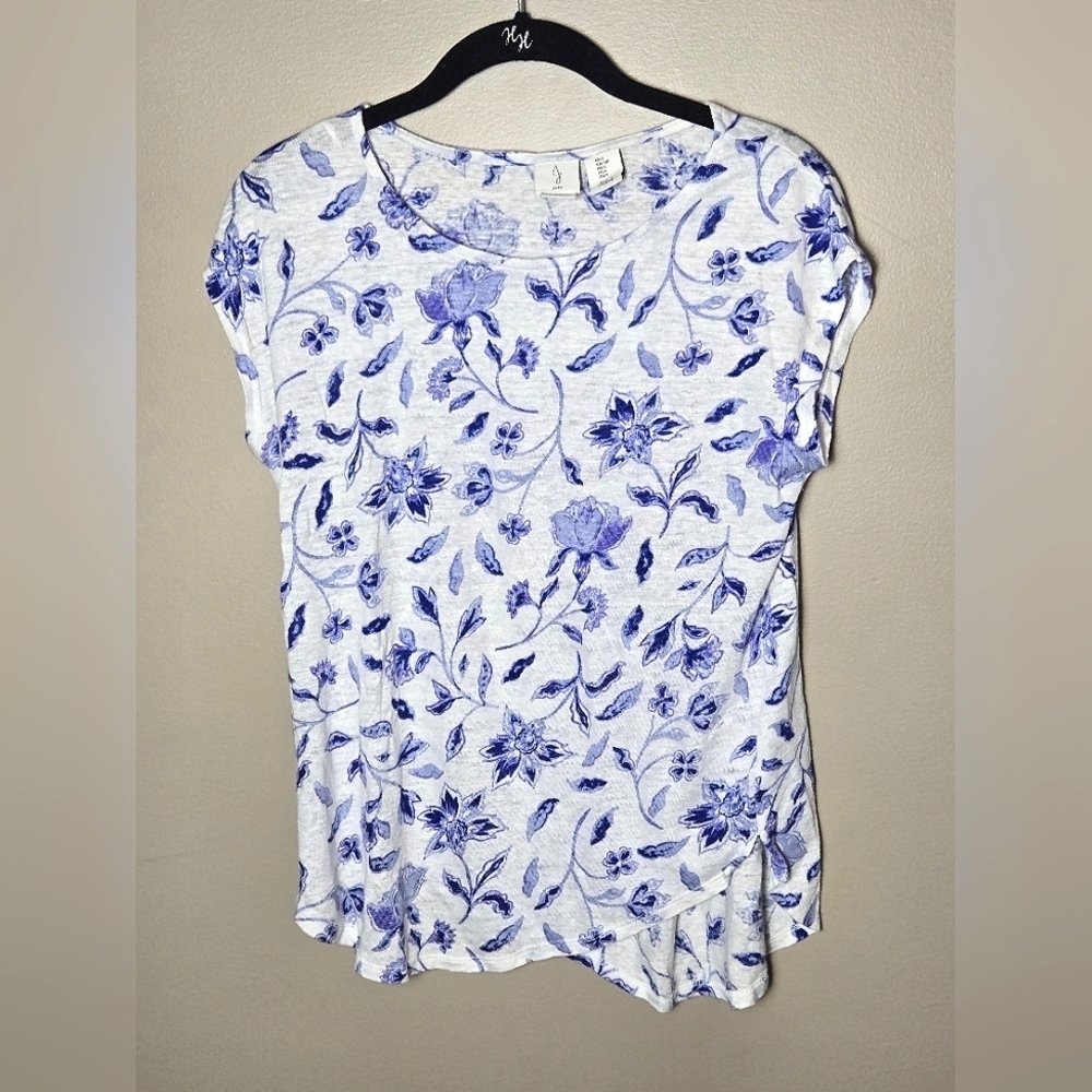Joie 100% Linen Floral Boho Chic Slow Fashion Blouse, Small